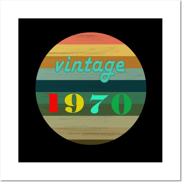 Vintage 1970 Christmas T-Shirt Happy 50th Birthday Gift Wall Art by panda20